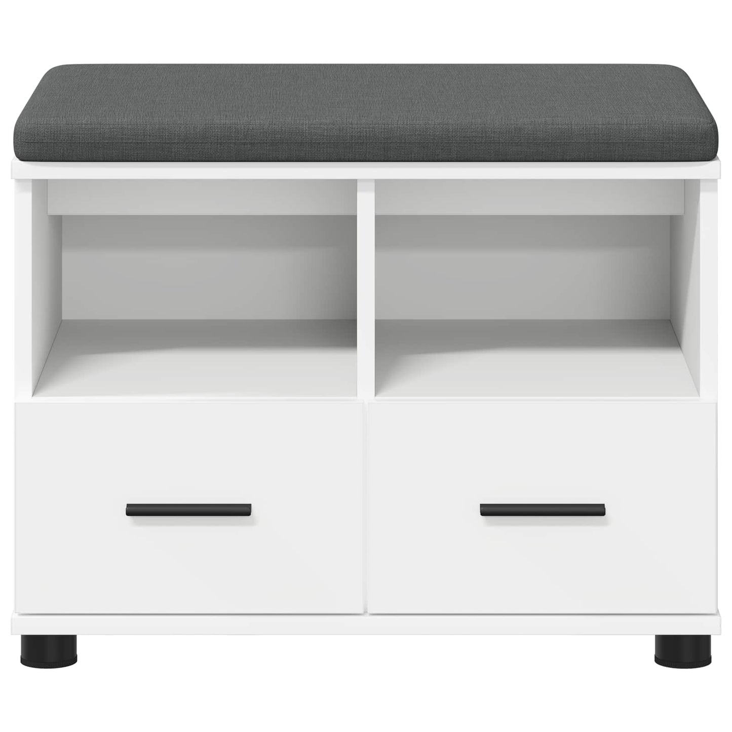 Hall Bench White 60 x 38 x 46 cm Engineered Wood and Fabric