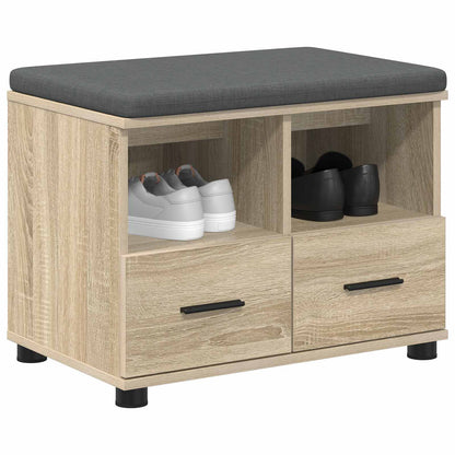 Hall Bench with Cushion with Drawer Sonoma Oak 60 x 38 x 46 cm