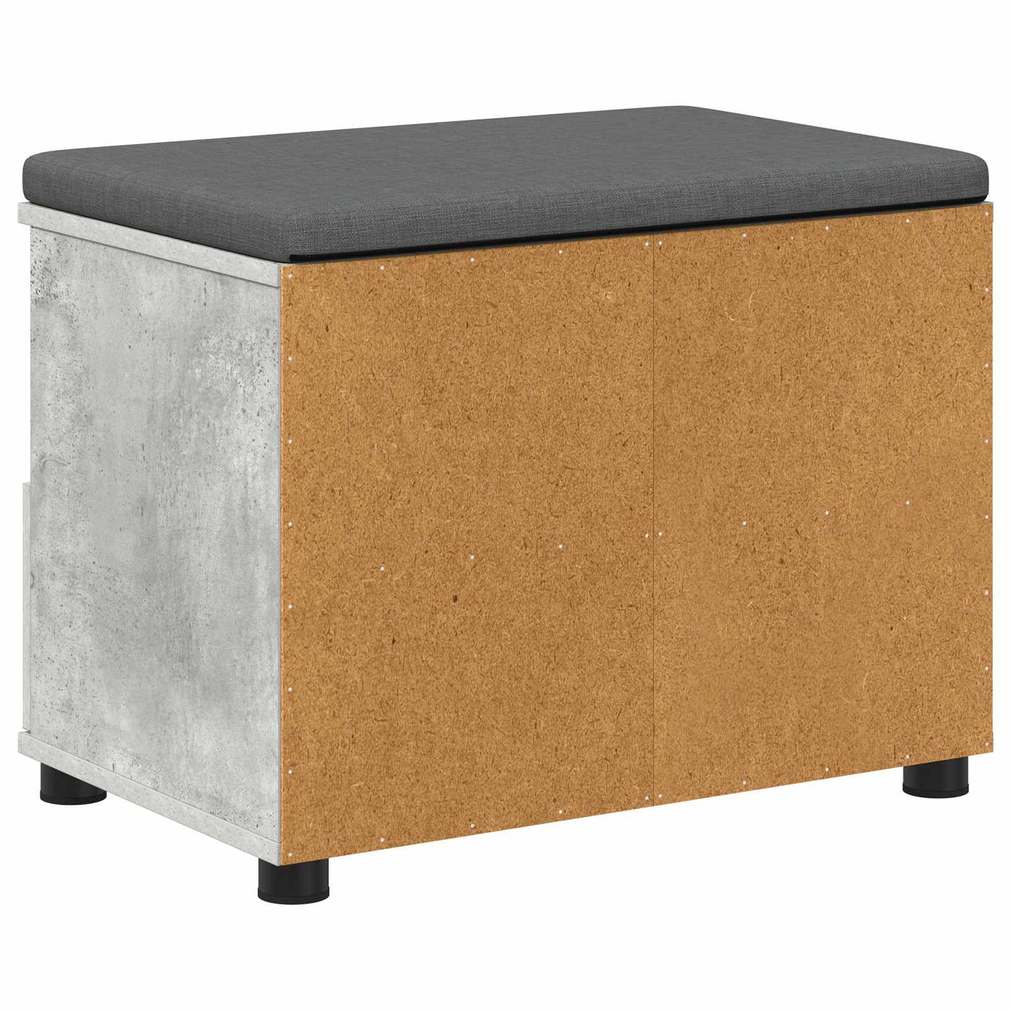 Hall Bench with Cushion Concrete Grey 60 x 38 x 46 cm