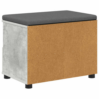 Hall Bench with Cushion Concrete Grey 60 x 38 x 46 cm