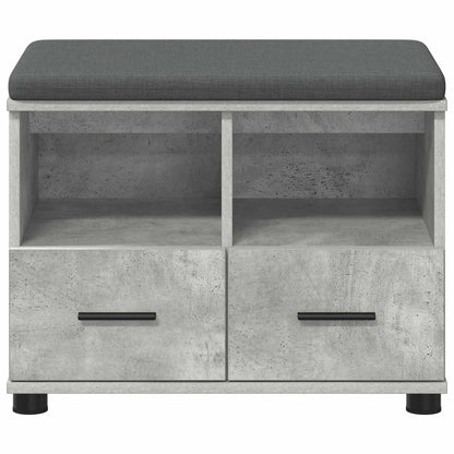 Hall Bench with Cushion Concrete Grey 60 x 38 x 46 cm