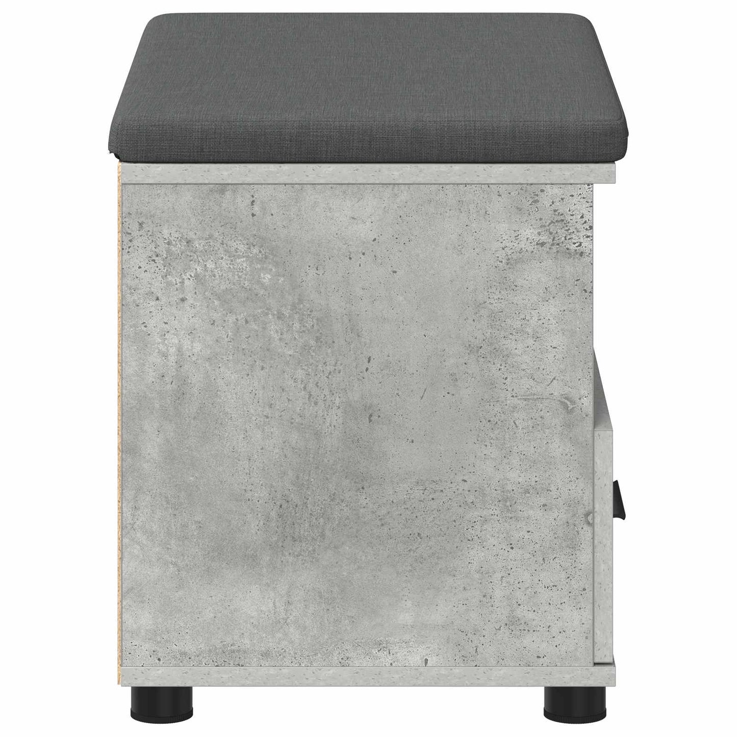 Hall Bench with Cushion Concrete Grey 60 x 38 x 46 cm