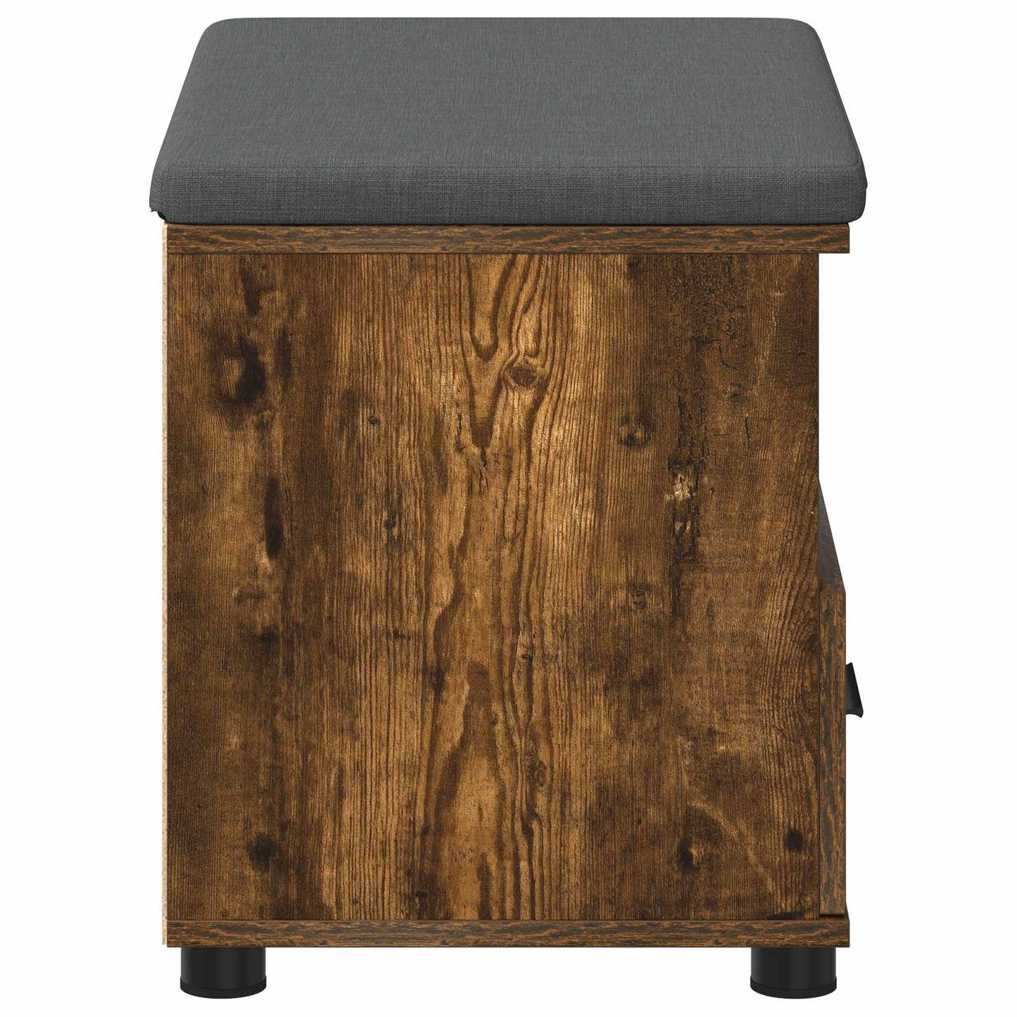 Hall Bench with Cushion with Drawer Smoked Oak 60 x 38 x 46 cm