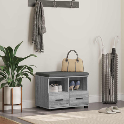 Hall Bench with Cushion with Drawer Grey Sonoma 60 x 38 x 46 cm