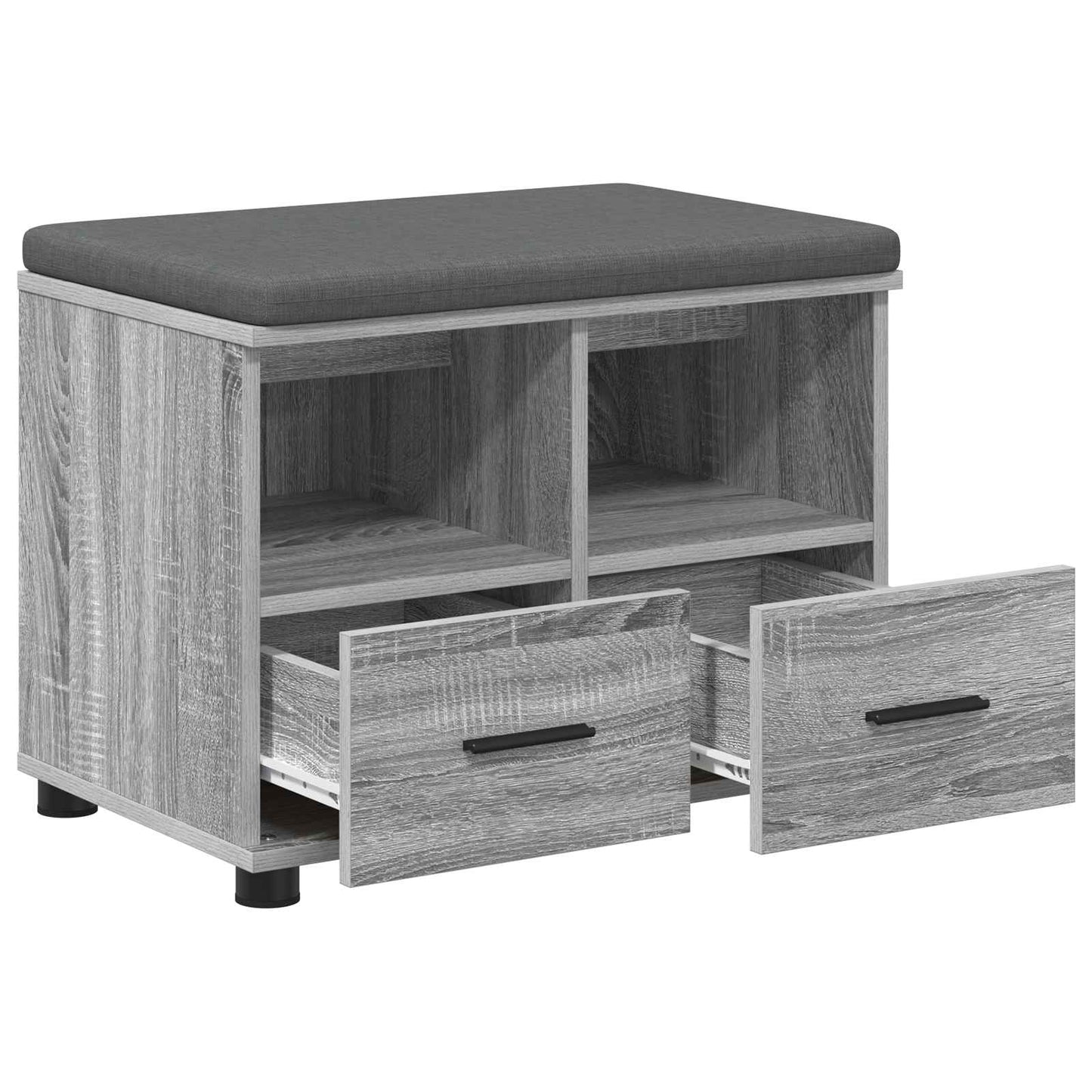 Hall Bench with Cushion with Drawer Grey Sonoma 60 x 38 x 46 cm