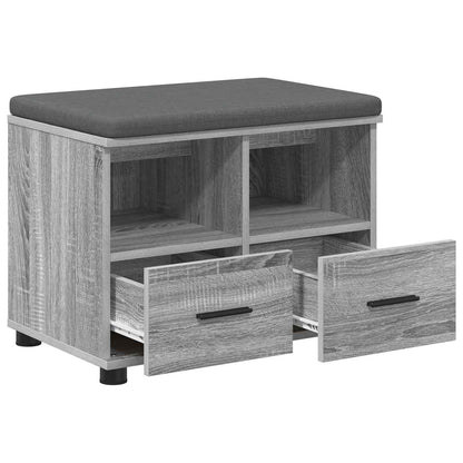 Hall Bench with Cushion with Drawer Grey Sonoma 60 x 38 x 46 cm