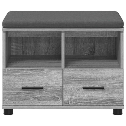 Hall Bench with Cushion with Drawer Grey Sonoma 60 x 38 x 46 cm