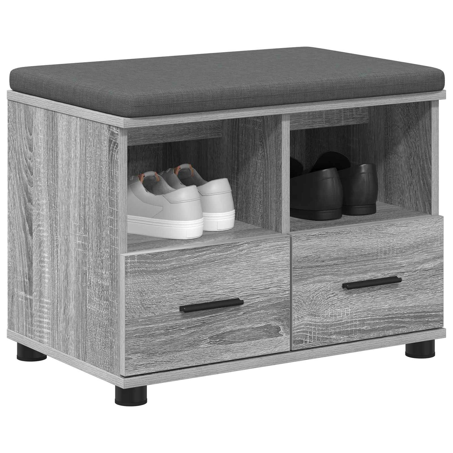 Hall Bench with Cushion with Drawer Grey Sonoma 60 x 38 x 46 cm
