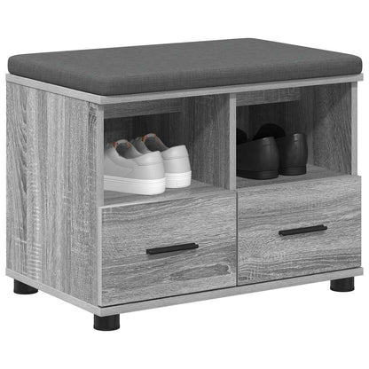 Hall Bench with Cushion with Drawer Grey Sonoma 60 x 38 x 46 cm