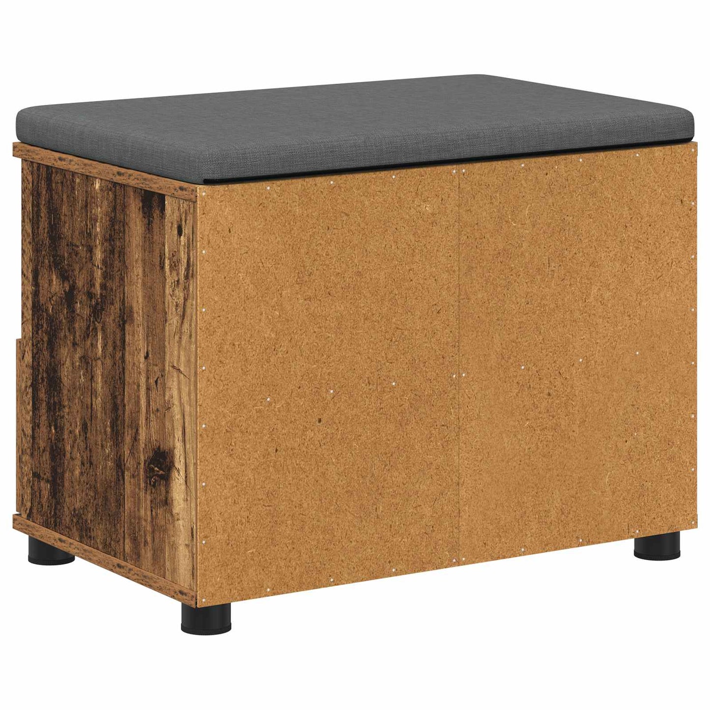 Hall Bench Old Wood 60 x 38 x 46 cm Engineered Wood and Fabric