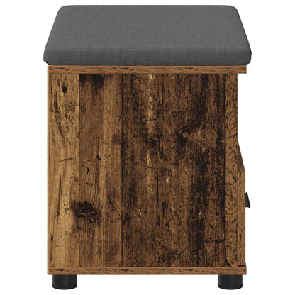 Hall Bench Old Wood 60 x 38 x 46 cm Engineered Wood and Fabric