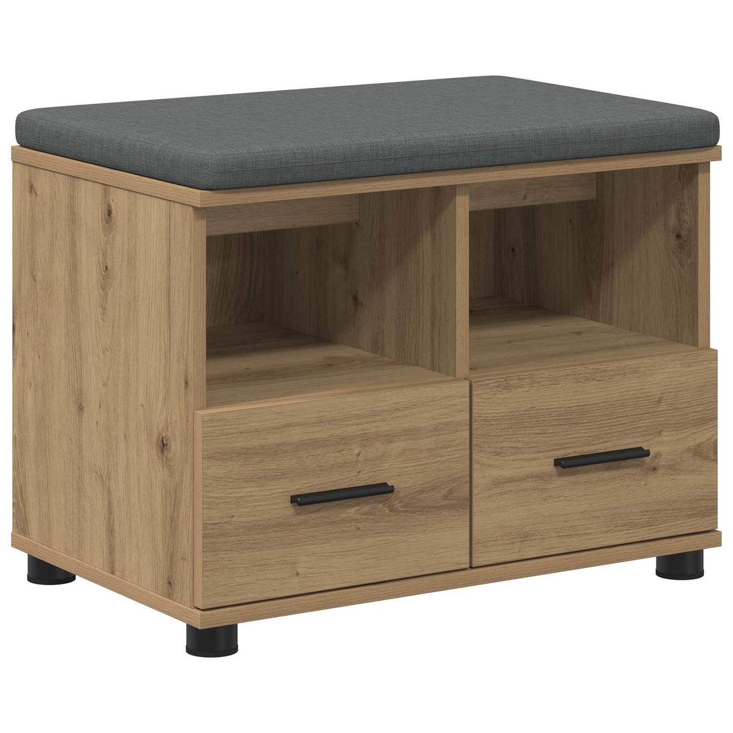 Hall Bench with Cushion with Drawer Artisan Oak 60 x 38 x 46 cm