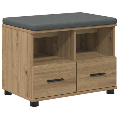 Hall Bench with Cushion with Drawer Artisan Oak 60 x 38 x 46 cm