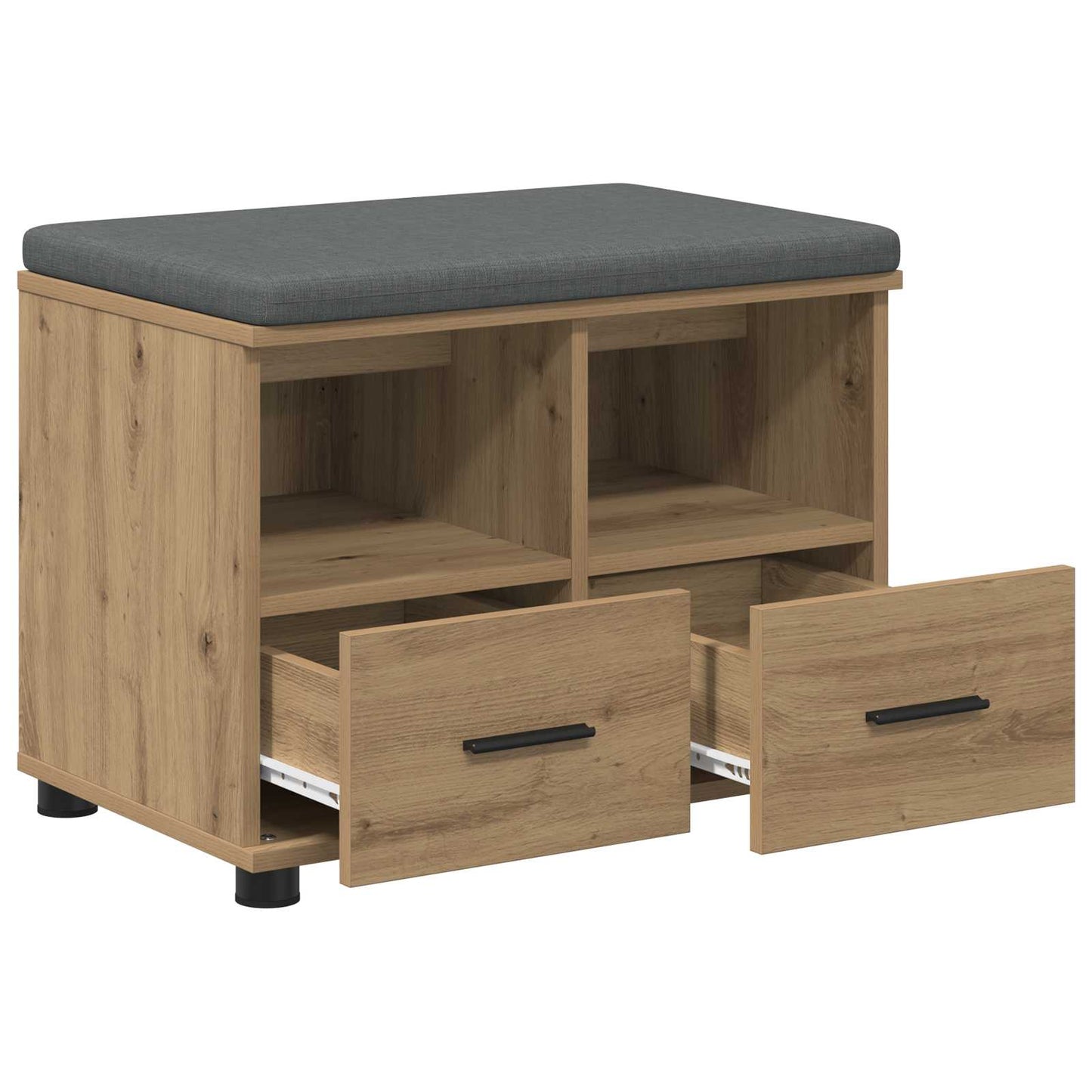 Hall Bench with Cushion with Drawer Artisan Oak 60 x 38 x 46 cm