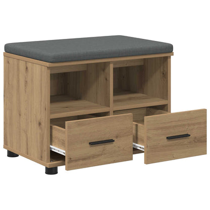 Hall Bench with Cushion with Drawer Artisan Oak 60 x 38 x 46 cm
