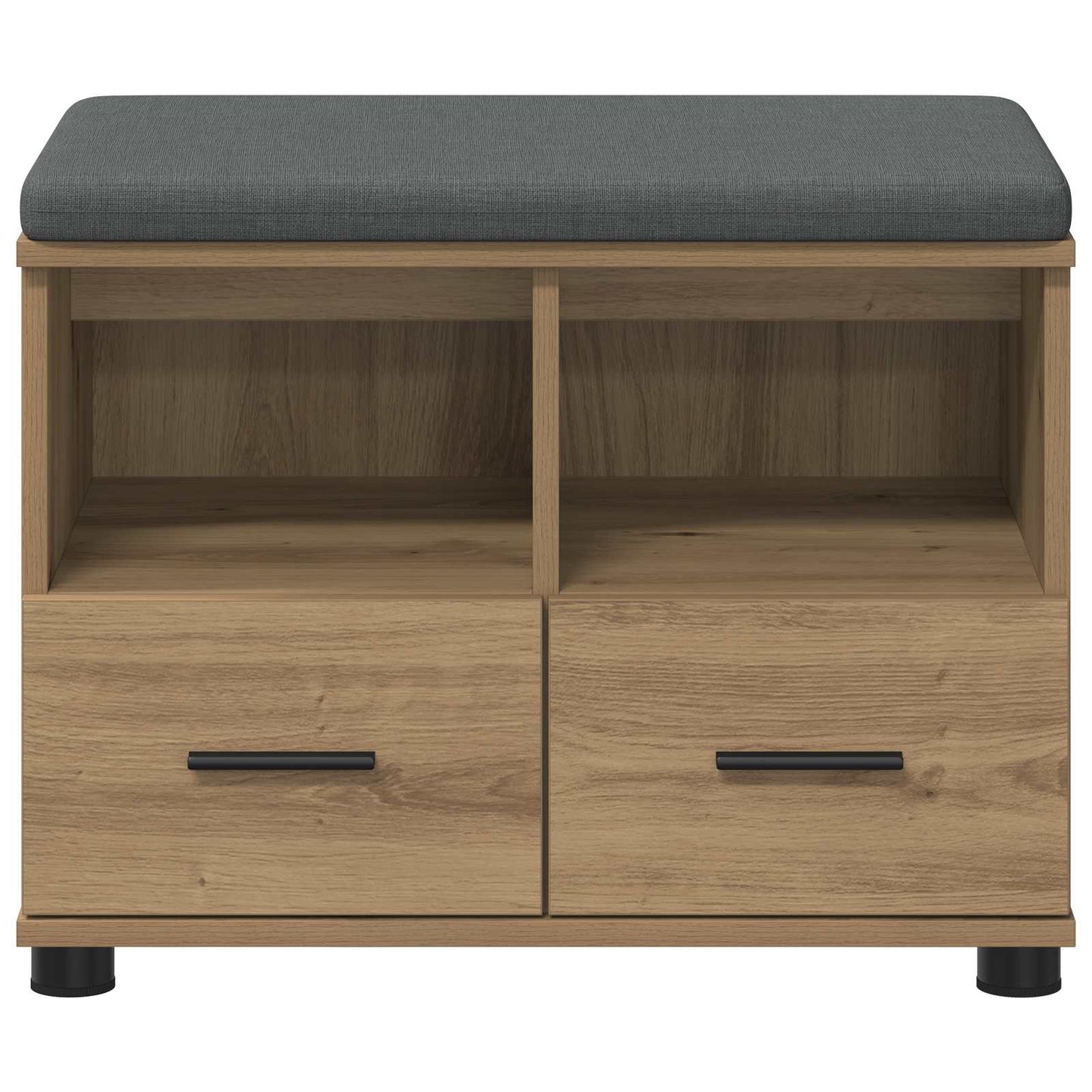 Hall Bench with Cushion with Drawer Artisan Oak 60 x 38 x 46 cm