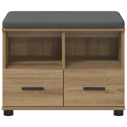 Hall Bench with Cushion with Drawer Artisan Oak 60 x 38 x 46 cm
