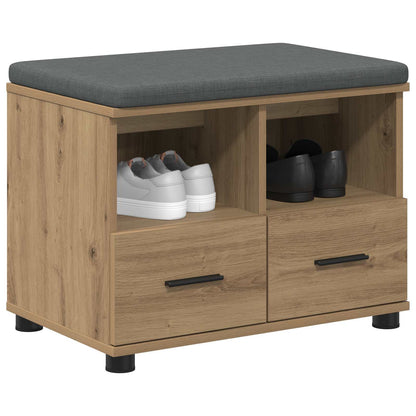 Hall Bench with Cushion with Drawer Artisan Oak 60 x 38 x 46 cm