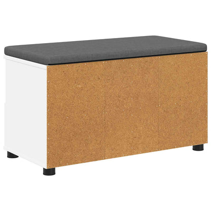Hall Bench White 80 x 38 x 46 cm Engineered Wood and Fabric