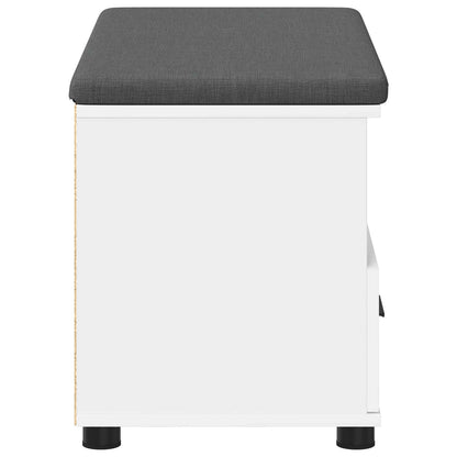 Hall Bench White 80 x 38 x 46 cm Engineered Wood and Fabric