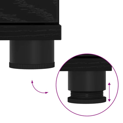 Hall Bench Black Oak 80 x 38 x 46 cm Engineered Wood and Fabric