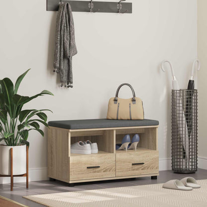 Hall Bench with Cushion with Drawer Sonoma Oak 80 x 38 x 46 cm