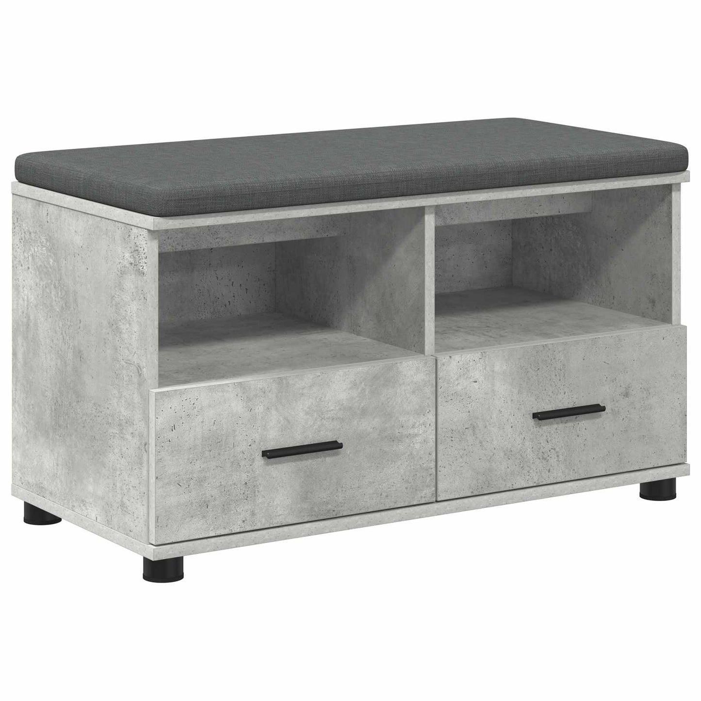 Hall Bench with Cushion Concrete Grey 80 x 38 x 46 cm