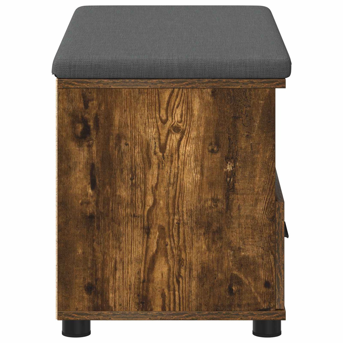 Hall Bench with Cushion with Drawer Smoked Oak 80 x 38 x 46 cm