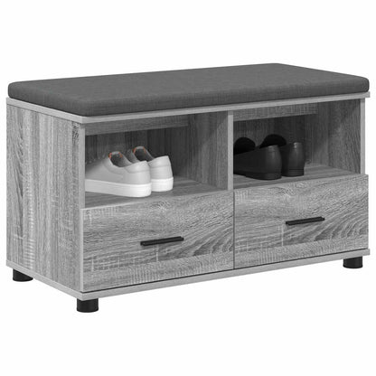 Hall Bench with Cushion with Drawer Grey Sonoma 80 x 38 x 46 cm