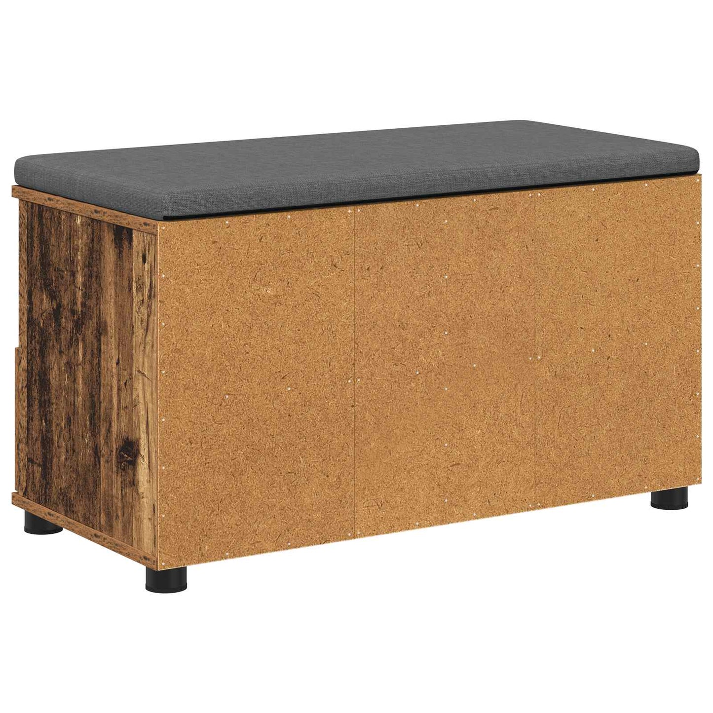 Hall Bench Old Wood 80 x 38 x 46 cm Engineered Wood and Fabric