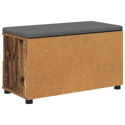 Hall Bench Old Wood 80 x 38 x 46 cm Engineered Wood and Fabric