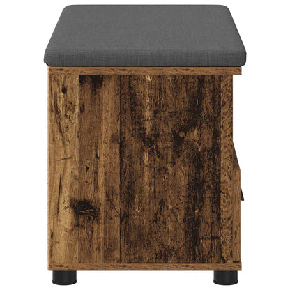 Hall Bench Old Wood 80 x 38 x 46 cm Engineered Wood and Fabric