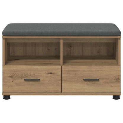 Hall Bench with Cushion with Drawer Artisan Oak 80 x 38 x 46 cm