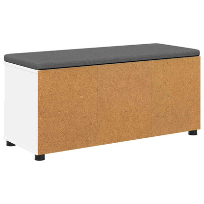 Hall Bench White 100 x 38 x 46 cm Engineered Wood and Fabric