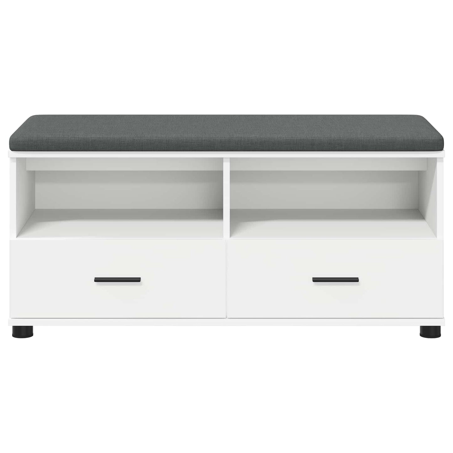 Hall Bench White 100 x 38 x 46 cm Engineered Wood and Fabric