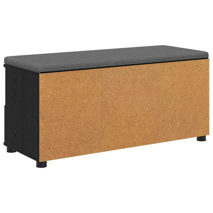 Hall Bench with Cushion with Drawer Black Oak 100 x 38 x 46 cm