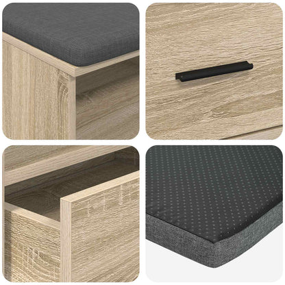 Hall Bench with Cushion with Drawer Sonoma Oak 100 x 38 x 46 cm