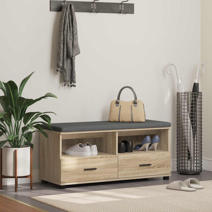 Hall Bench with Cushion with Drawer Sonoma Oak 100 x 38 x 46 cm