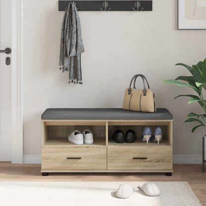 Hall Bench with Cushion with Drawer Sonoma Oak 100 x 38 x 46 cm