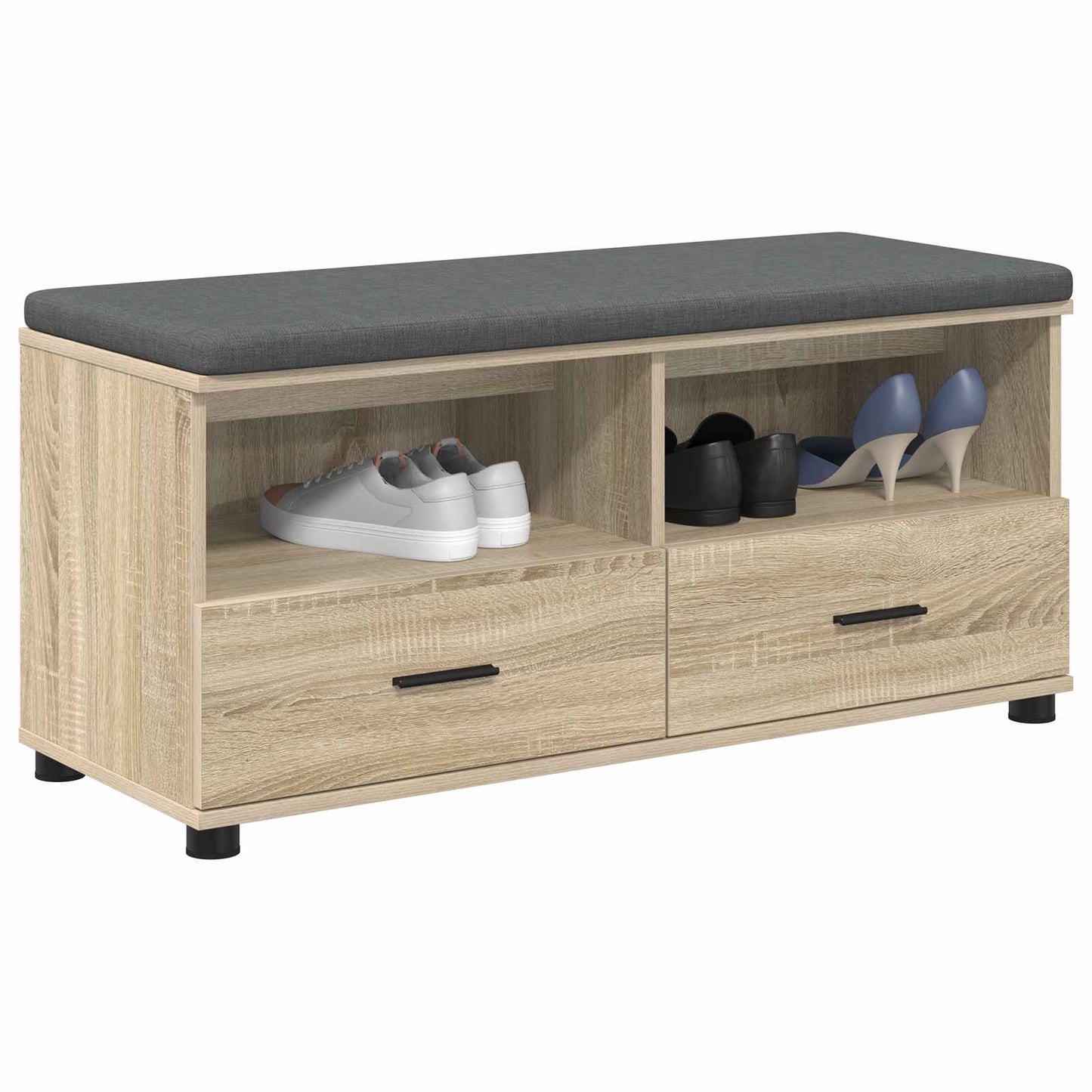 Hall Bench with Cushion with Drawer Sonoma Oak 100 x 38 x 46 cm