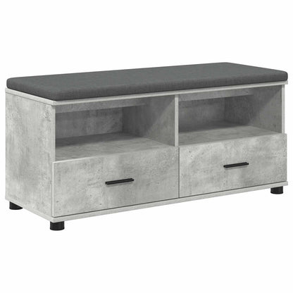 Hall Bench with Cushion Concrete Grey 100 x 38 x 46 cm
