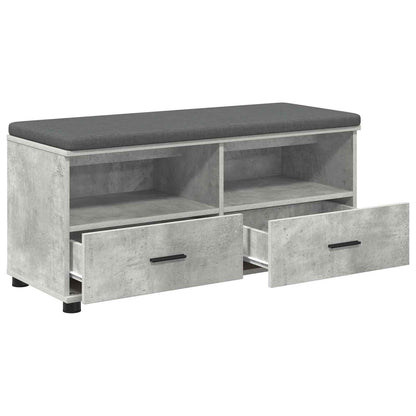 Hall Bench with Cushion Concrete Grey 100 x 38 x 46 cm