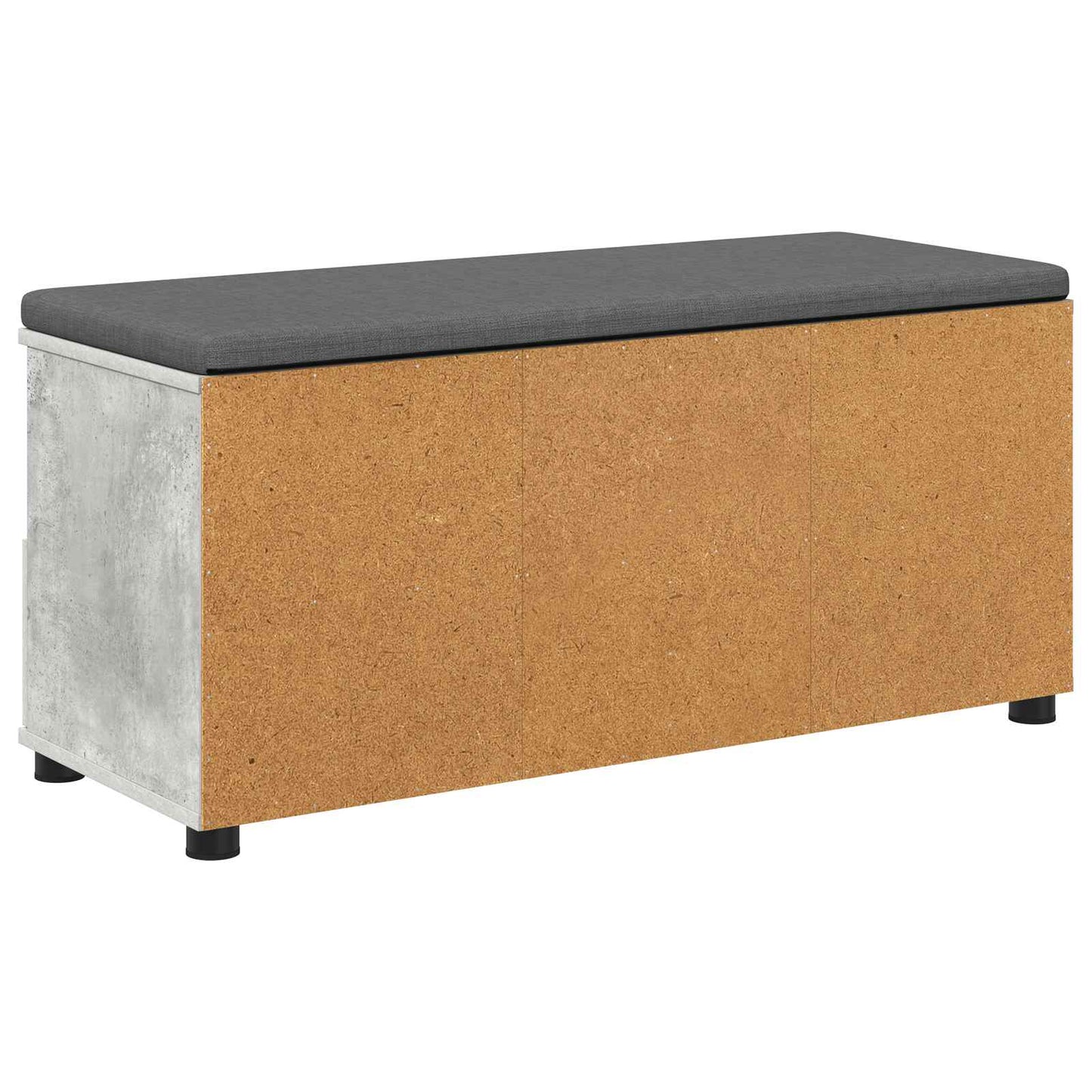 Hall Bench with Cushion Concrete Grey 100 x 38 x 46 cm