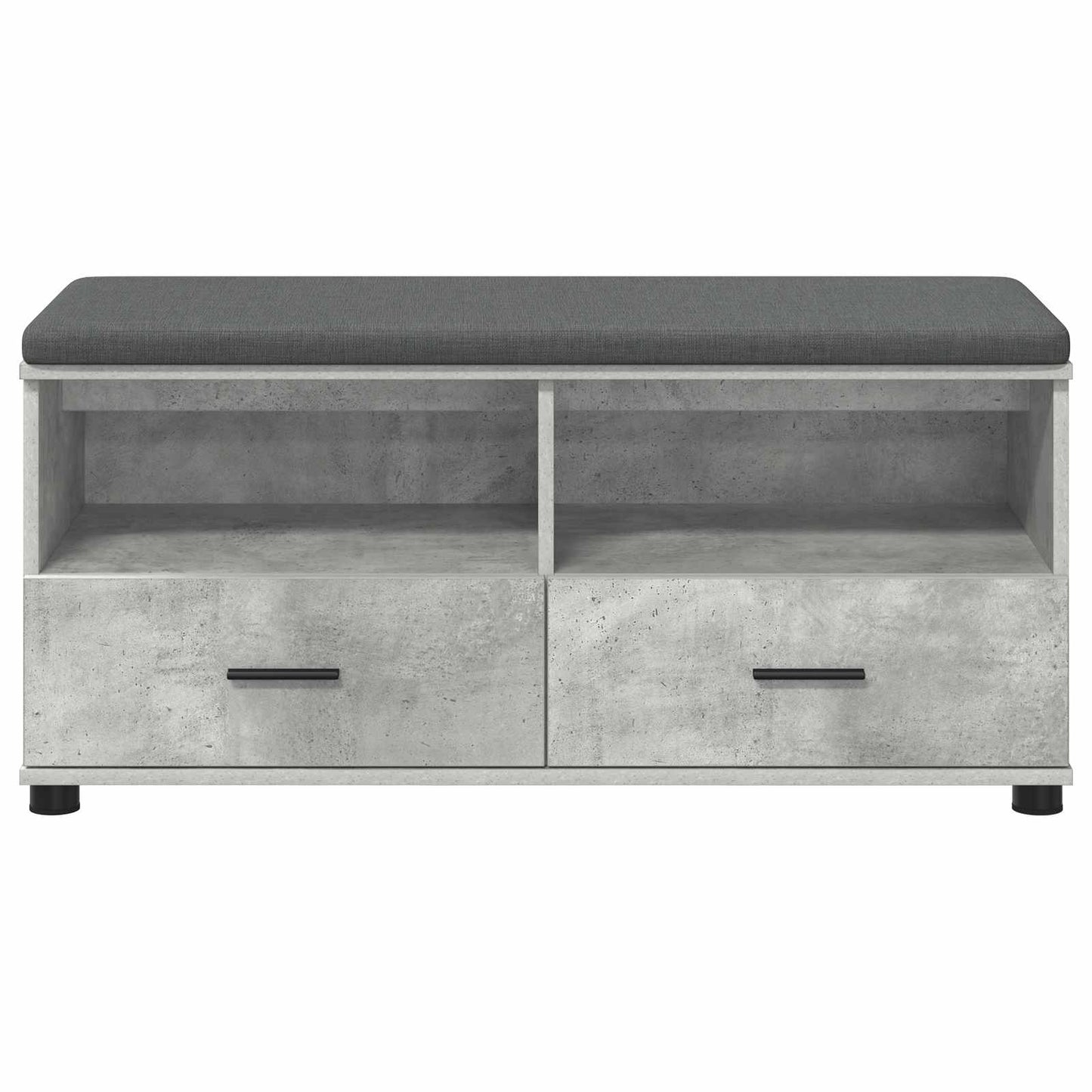 Hall Bench with Cushion Concrete Grey 100 x 38 x 46 cm