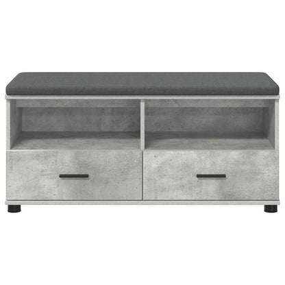 Hall Bench with Cushion Concrete Grey 100 x 38 x 46 cm