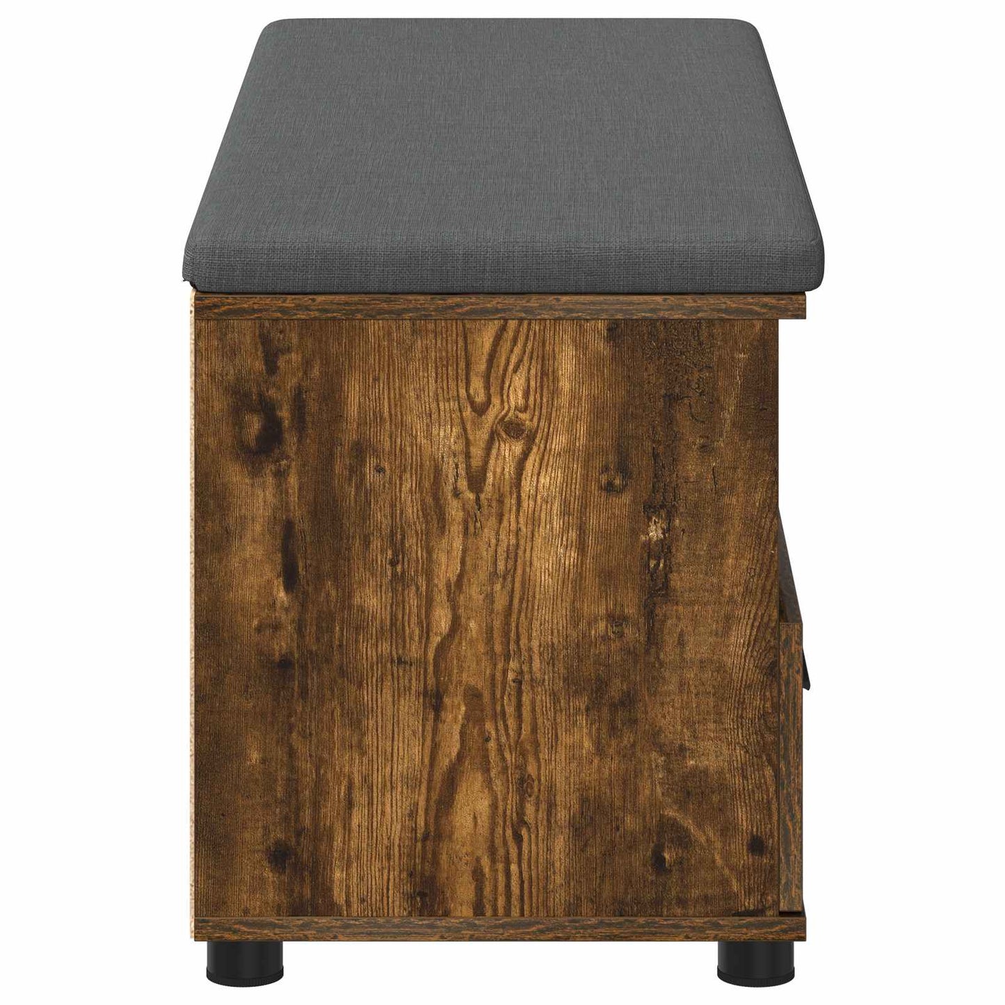 Hall Bench with Cushion with Drawer Smoked Oak 100 x 38 x 46 cm