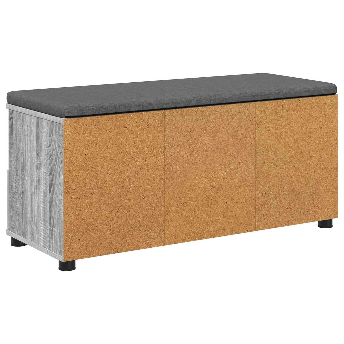 Hall Bench with Cushion with Shelf Grey Sonoma 100 x 38 x 46 cm