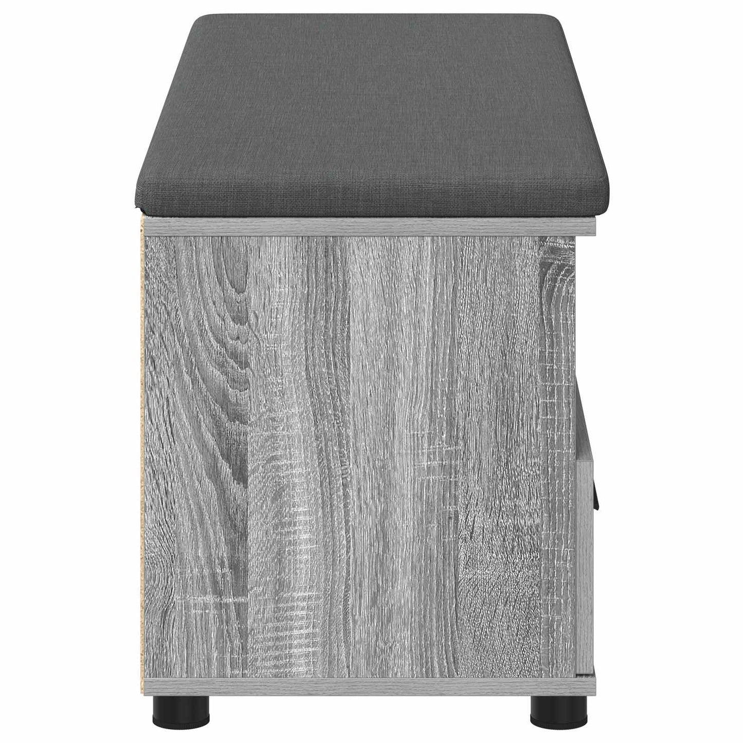 Hall Bench with Cushion with Shelf Grey Sonoma 100 x 38 x 46 cm