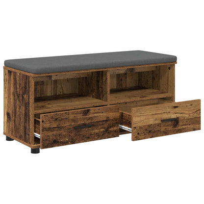 Hall Bench Old Wood 100 x 38 x 46 cm Engineered Wood and Fabric