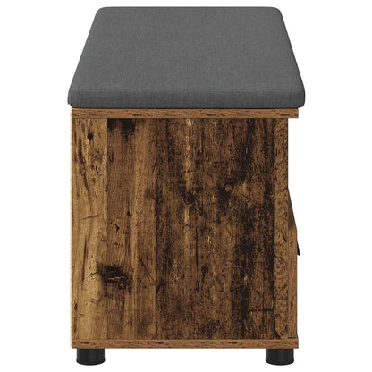 Hall Bench Old Wood 100 x 38 x 46 cm Engineered Wood and Fabric